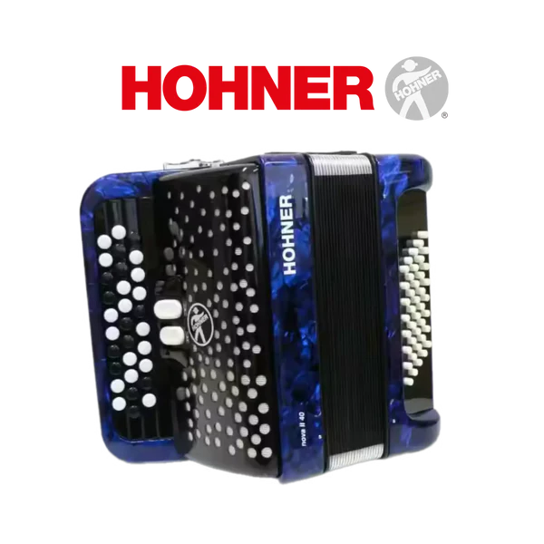 Accordéon chromatique Hohner Nova II 40 bleu à touche bouton