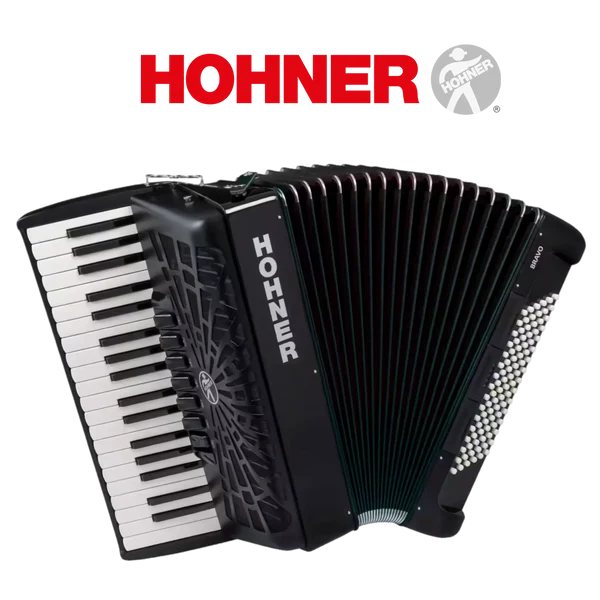 Accordéon chromatique Bravo III 96 noir à touche piano