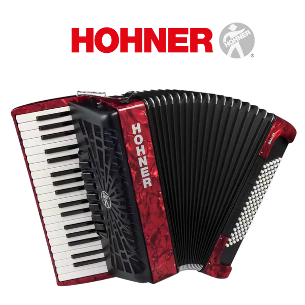 Accordéon chromatique Bravo III 96 rouge à touche piano