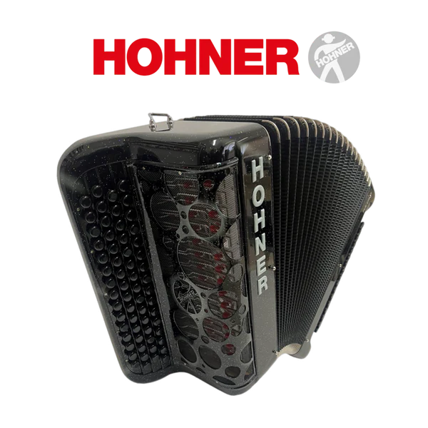 Accordéon chromatique Hohner fun light 80 à touche bouton couleur gris