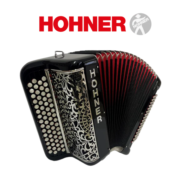 Accordéon chromatique Hohner fun light 80 à touche bouton couleur noir