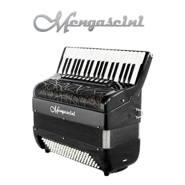 Accordéon chromatique Mengascini 37 P3 converter à touche piano couleur noir