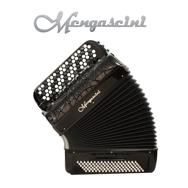 Accordéon chromatique Mengascini 47 C3 Converter à touche bouton couelur noir