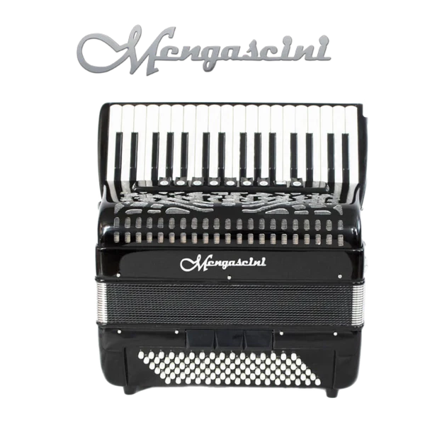 Accordéon chromatique Mengascini Aurora IV à touche piano couleur noir