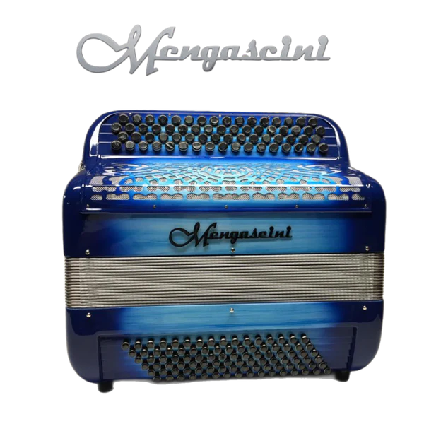 Accordéon chromatique Mengascini mini musette à touche bouton couleur bleu ciel