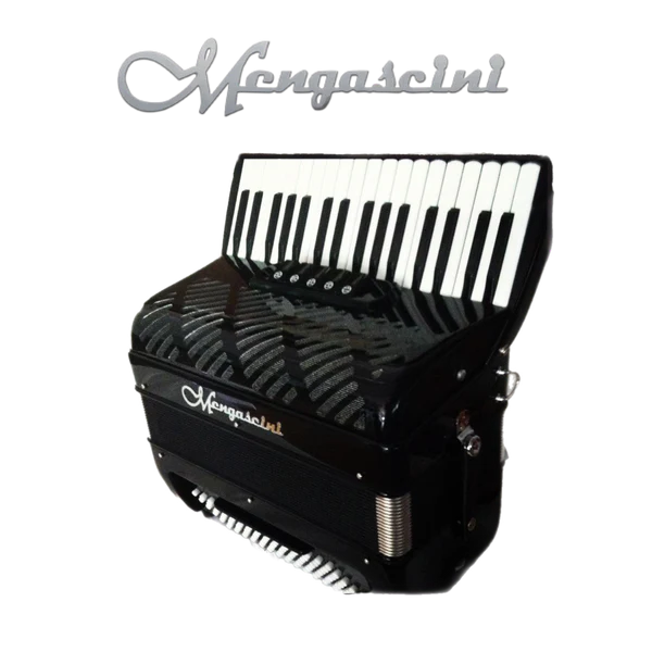 Accordéon chromatique Mengascini Bravo 3 P Converter à touche piano couleur noir
