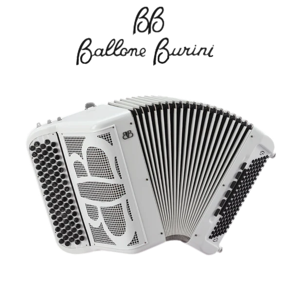 Accordéon chromatique burini bird compact free touche bouton blanc