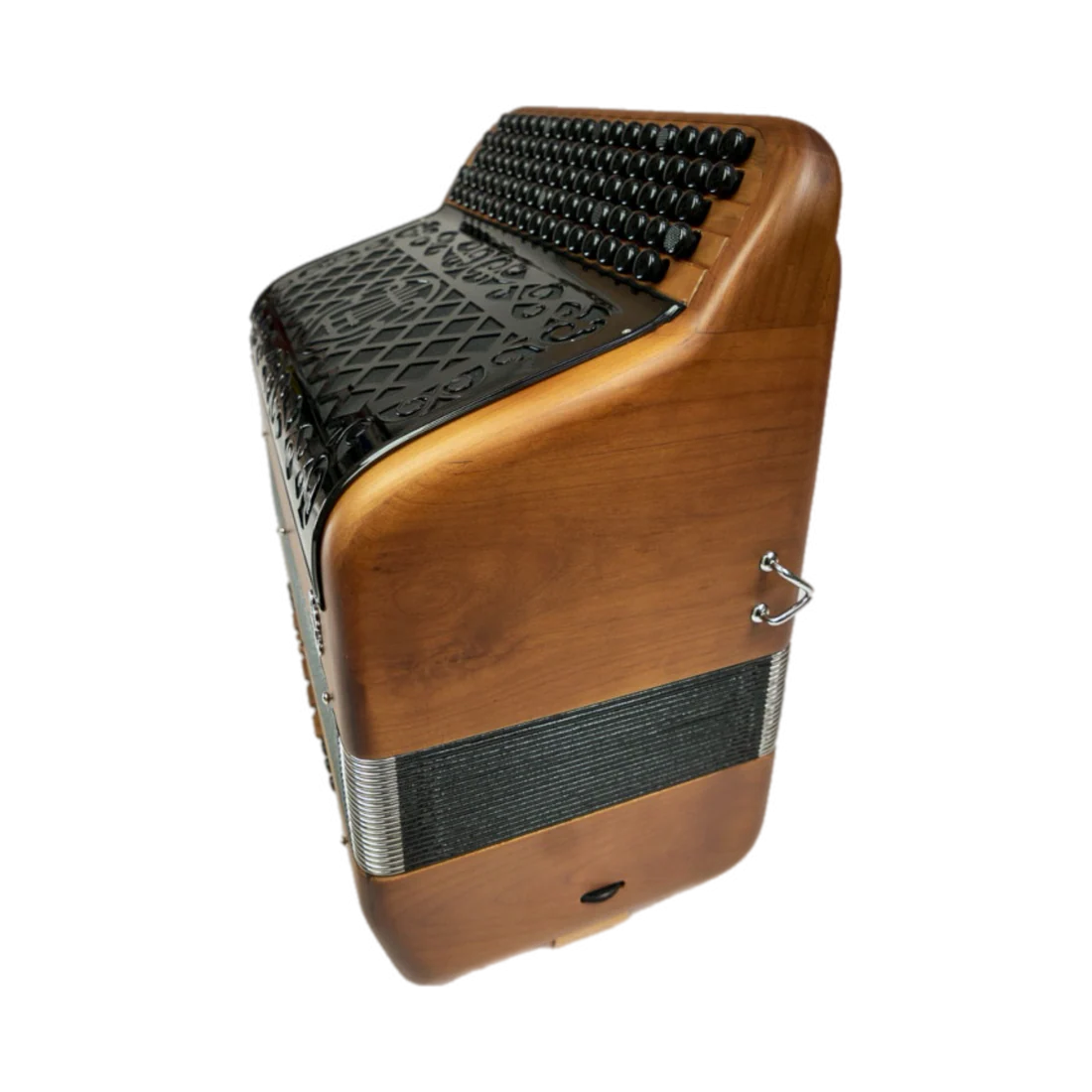 Accordéon Chromatique Ballone Burini Bird en Bois Vue de Côté