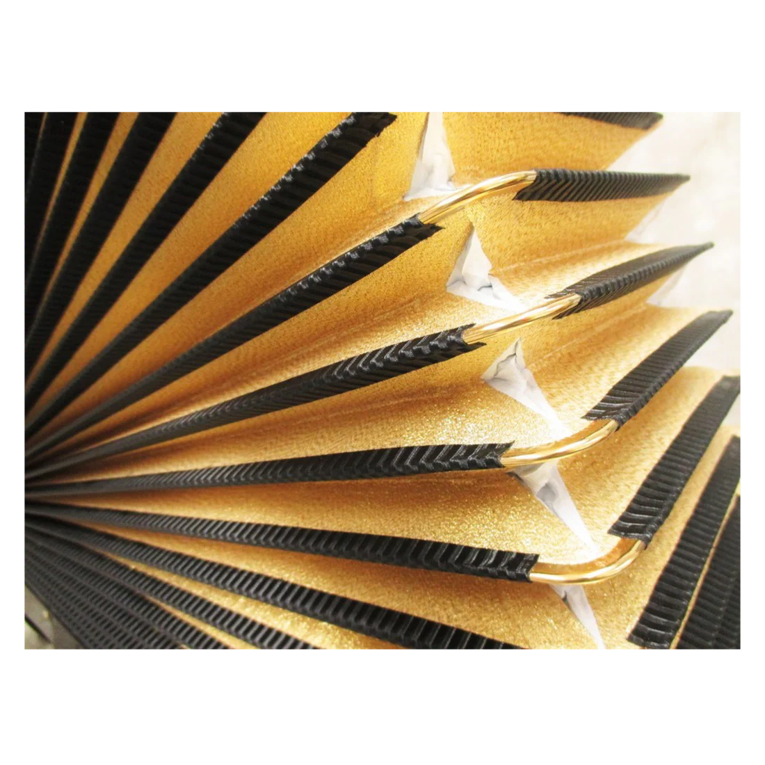 Accordéon chromatique Pigini Super King 5 Vue sur le Soufflet Doré et Noir