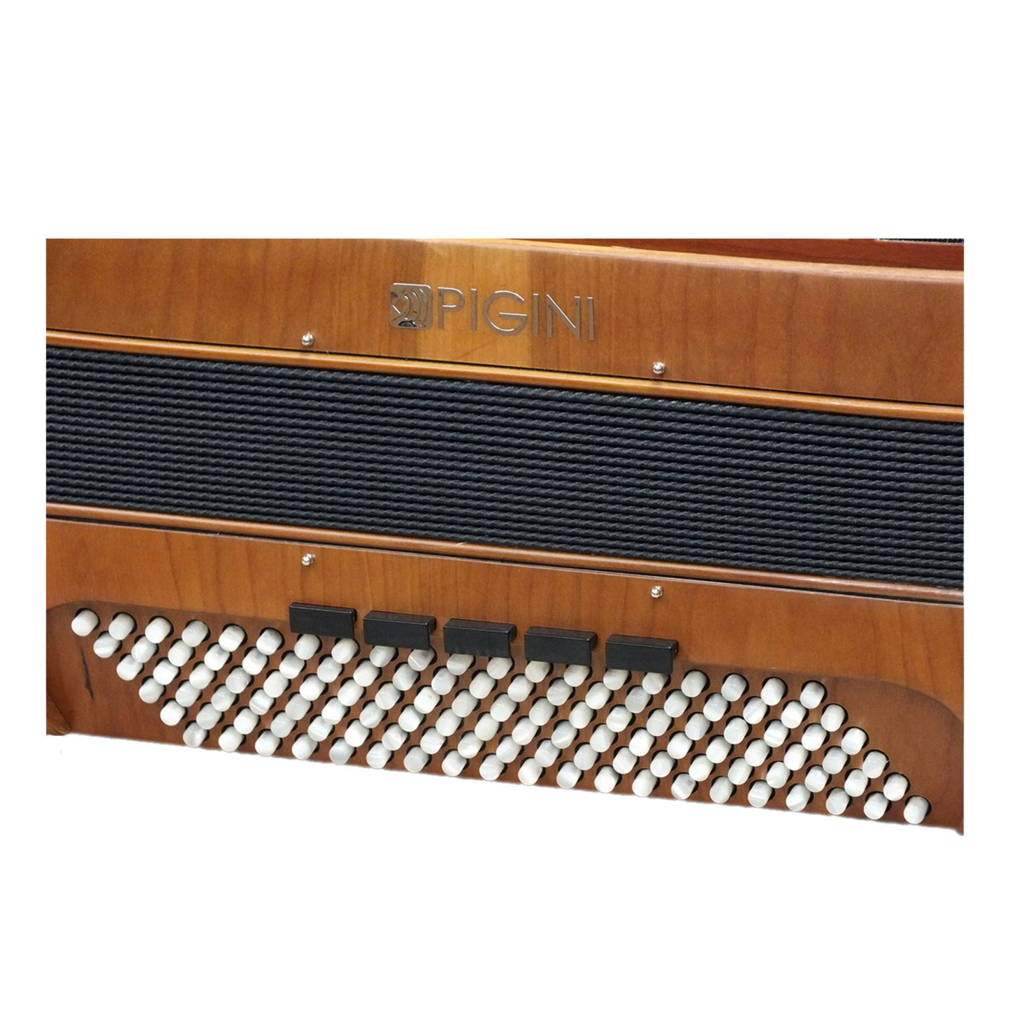 Accordéon Chromatique Pigini Wing Supérieur Vue Sur les Basses Main Gauche