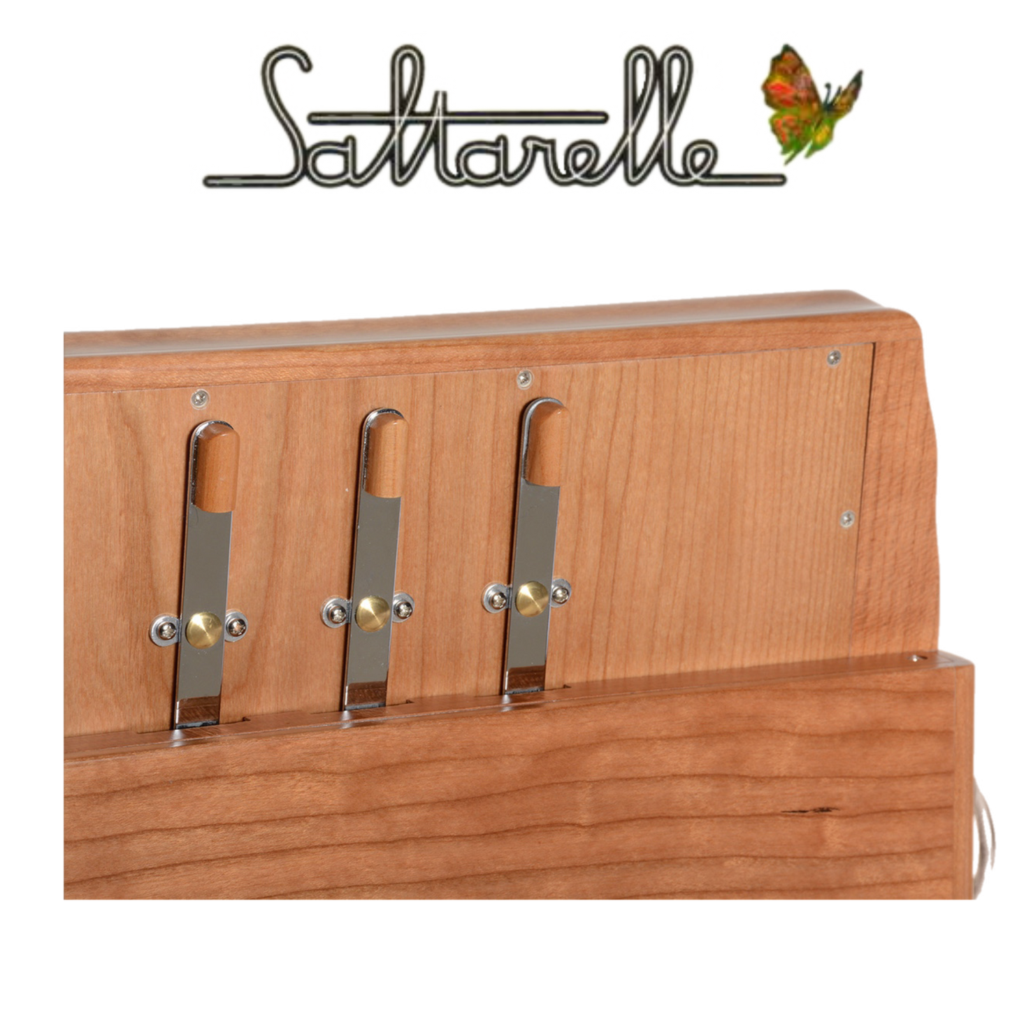 Accordéon Diatonique Saltarelle GaÏa en Bois de Cerisier Vu des Registres Arrière