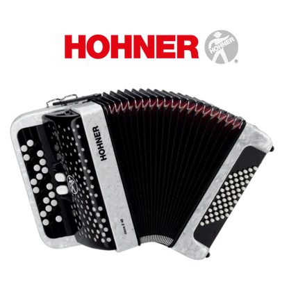 Accordéon chromatique Hohner Nova II 40 blanc à touche bouton