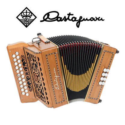 Accordéon diatonique Castagnari 
Dinn 3 en bois de cerisier