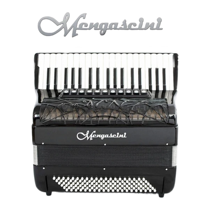 Accordéon chromatique Mengascini 37 P3 Converter à touche piano couleur noir de face