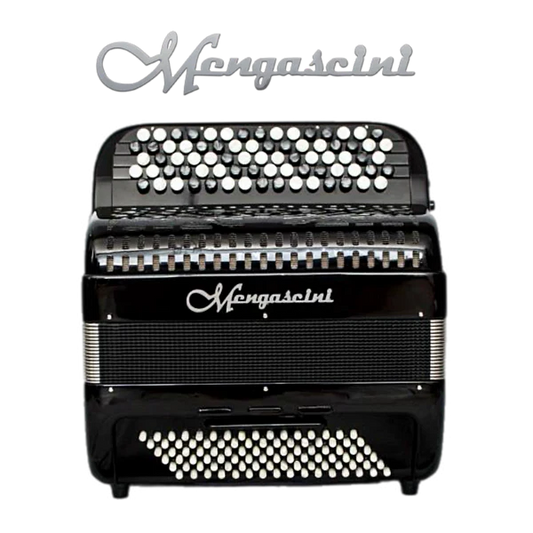 Accordéon chromatique Mengascini 47 C2 Converter à touche bouton couleur noir