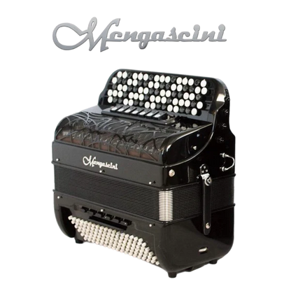 Accordéon chromatique mengascini 47 C3 converter à touche bouton couleur noir