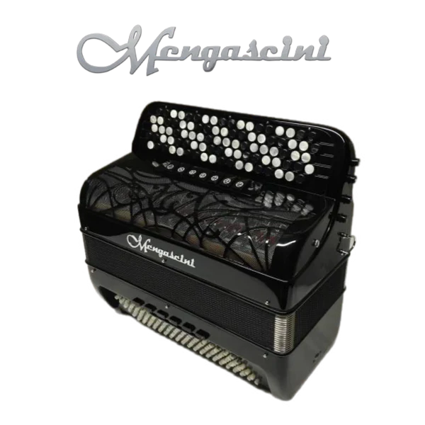 Accordéon chromatique Mengascini 56 C3 converter à touche bouton couleur noir