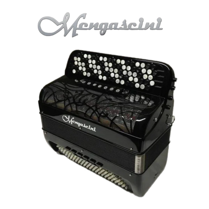 Accordéon chromatique Mengascini 56 C3 converter à touche bouton couleur noir