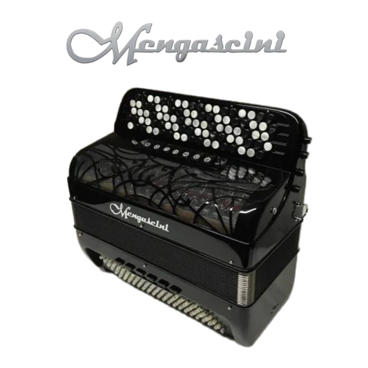 Accordéon chromatique Mengascini 56 C3 converter à touche bouton couleur noir