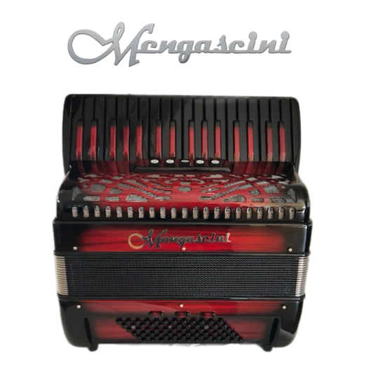 Accordéon chromatique mengascini Aurora 3 à touche bouton couleur rouge obscur
