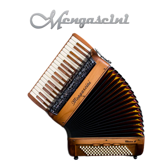 Accordéon chromatique Mengascini Clarion 3 à touche piano couleur bois ouvert