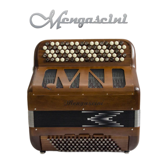 Accordéon chromatique Mengascini F10 cassotto à touche bouton couleur bois