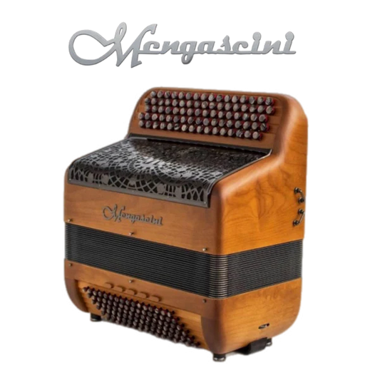 Accordéon chromatique Mengascini F20 cassotto à touche bouton couleur bois
