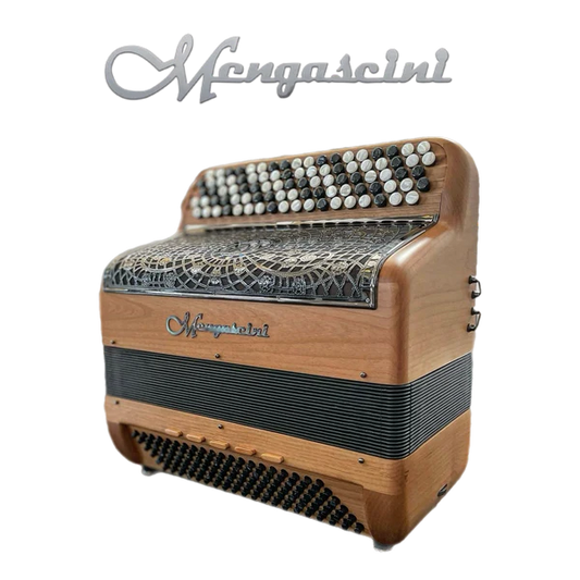 Accordéon chromatique Mengascini F21 cassotto à touche bouton couleur bois