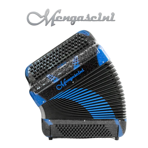 Accordéon chromatique mengascini F4 super à touche bouton couleur bleu nocturne