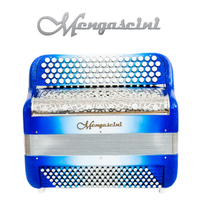 Accordéon chromatique Mengascini F4 super à touche bouton couleur bleu paradis