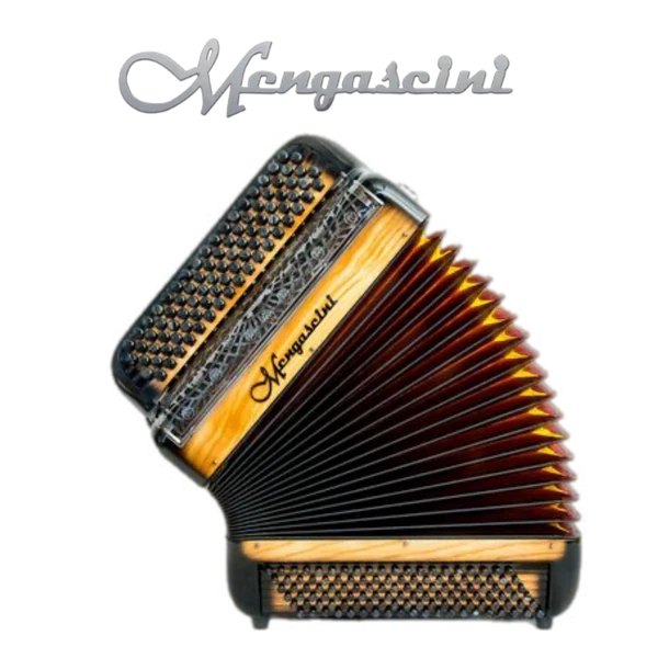 Accordéon chromatique Mengascini F4 super à touche bouton couleur bois
