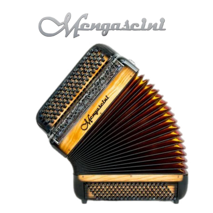 Accordéon chromatique Mengascini F4 super à touche bouton couleur bois