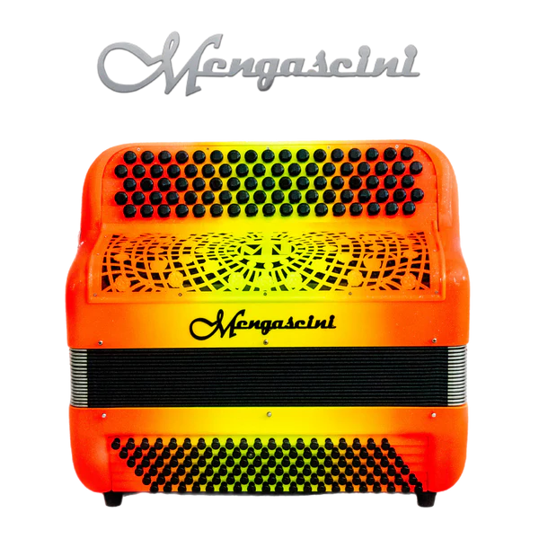 accordéon chromatique mengascini F4 super à touche bouton couleur miel orange