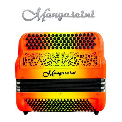 accordéon chromatique mengascini F4 super à touche bouton couleur miel orange