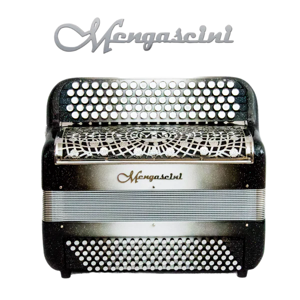 Accordéon chromatique Mengascini F4 super à touche bouton couleur noir dégradé