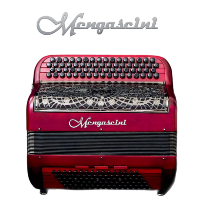 Accordéon chromatique Mengascini F5 à touche bouton couleur rouge bordeaux