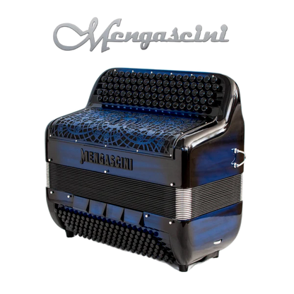 Accordéon chromatique Mengascini Mini F5 à touche bouton couleur bleu abysse