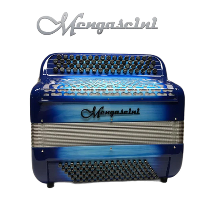 Accordéon chromatique Mengascini mini musette à touche bouton couleur bleu ciel 