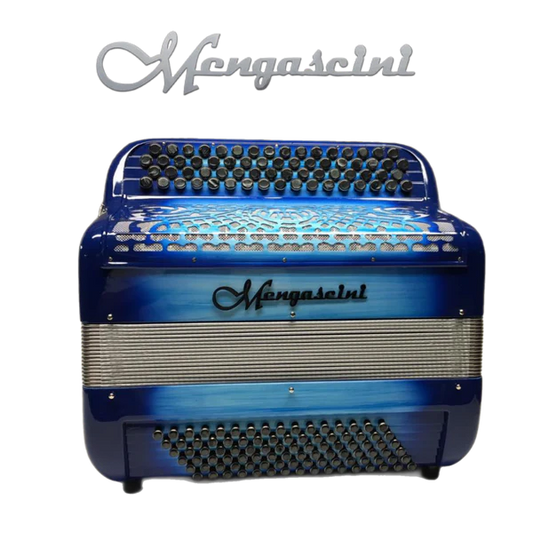 Accordéon chromatique Mengascini mini musette à touche bouton couleur bleu ciel 
