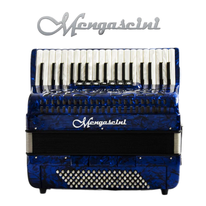 Accordéon chromatique Mengascini Preferita 373 à touche piano couleur bleu