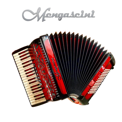 Accordéon chromatique Mengascini Aurore IV à touche piano couleur rouge obscur