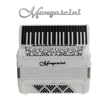 Accordéon chromatique Mengascini Preferita 37 à touche piano couleur blanc
