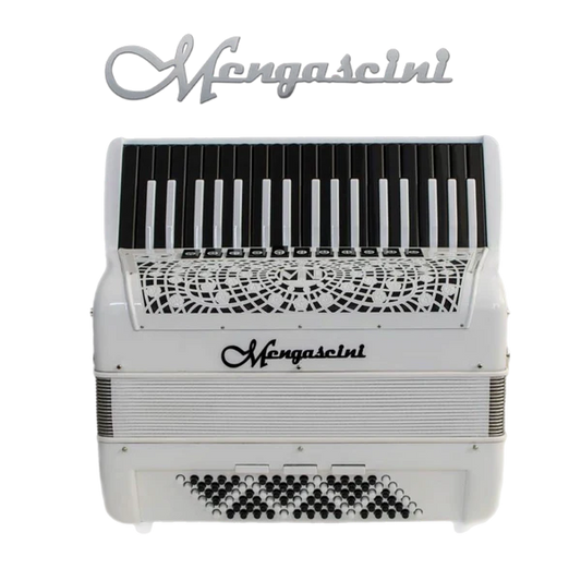 Accordéon chromatique Mengascini Preferita 37 à touche piano couleur blanc