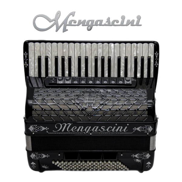 Accordéon chromatique Mengascini Preferita 374 à touche piano couleur noir
