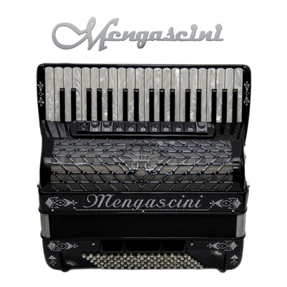 Accordéon chromatique Mengascini Preferita 374 à touche piano couleur noir