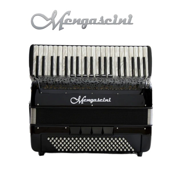 Accrdéon chromatique Mengascini preferita 413 à touche piano couleur noir brillant