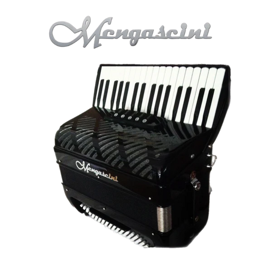 Accordéon chromatique Mengascini Bravo 3 P Converter à touche piano couleur noir
