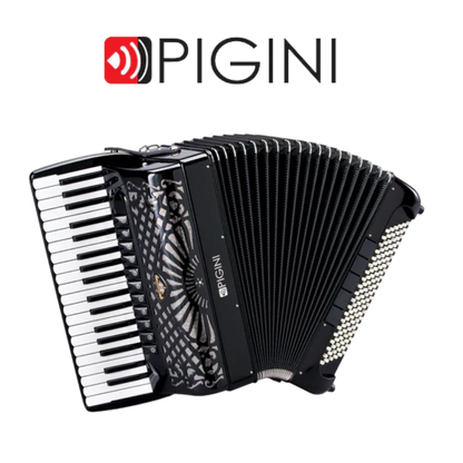Un accordéon chromatique noir pigini touche piano