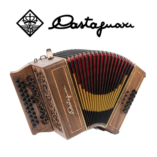 Accordéon diatonique Castagnari 1914 en bois de noyer
