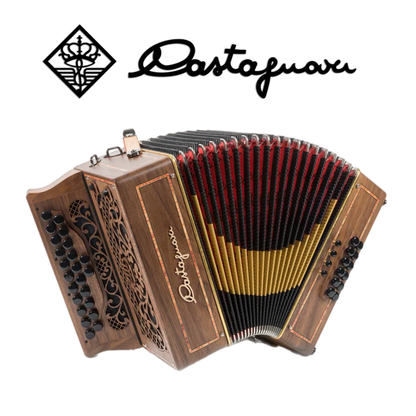 Accordéon diatonique Castagnari 1914 en bois de noyer
